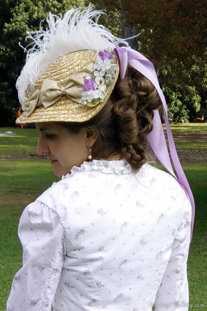 1870 Victorian hair style in braids and curl ringlets with hair pieces