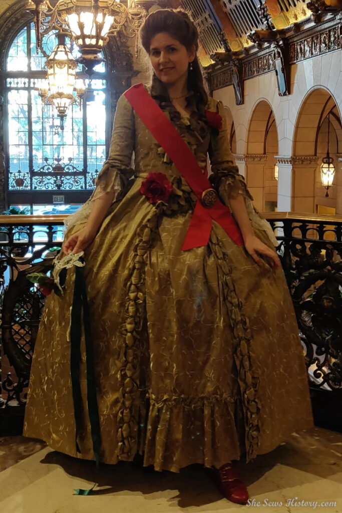 Labyrinth Masquerade Silk Ball Gown with Roses